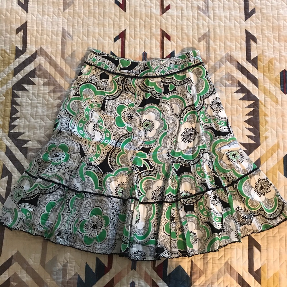 Anthropologie Fei Paisley Flower Skirt